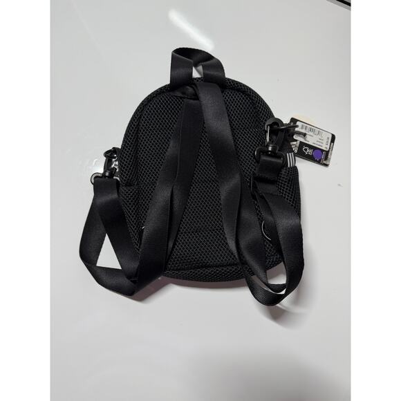 New NWT Adidas black 2-in-1 mini backpack crossbody convertible bag mesh - Picture 3 of 8